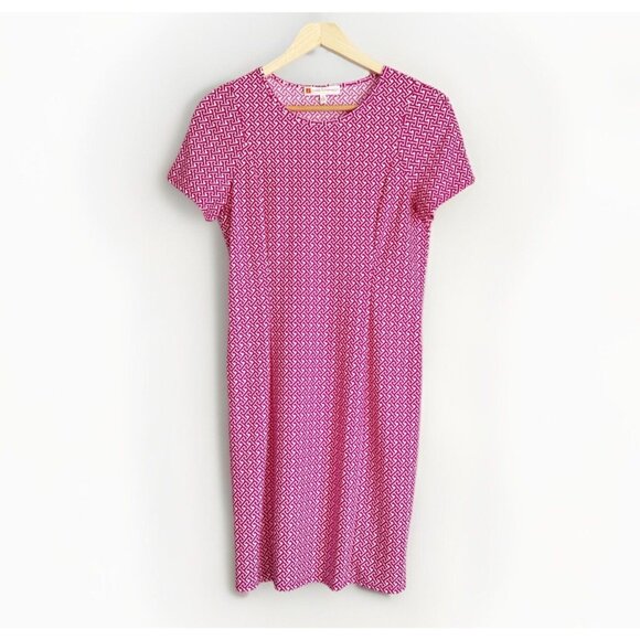 Jude Connally Womens Geometric Dress Size Small Pink Knee Length Jude Cloth - Picture 1 of 9